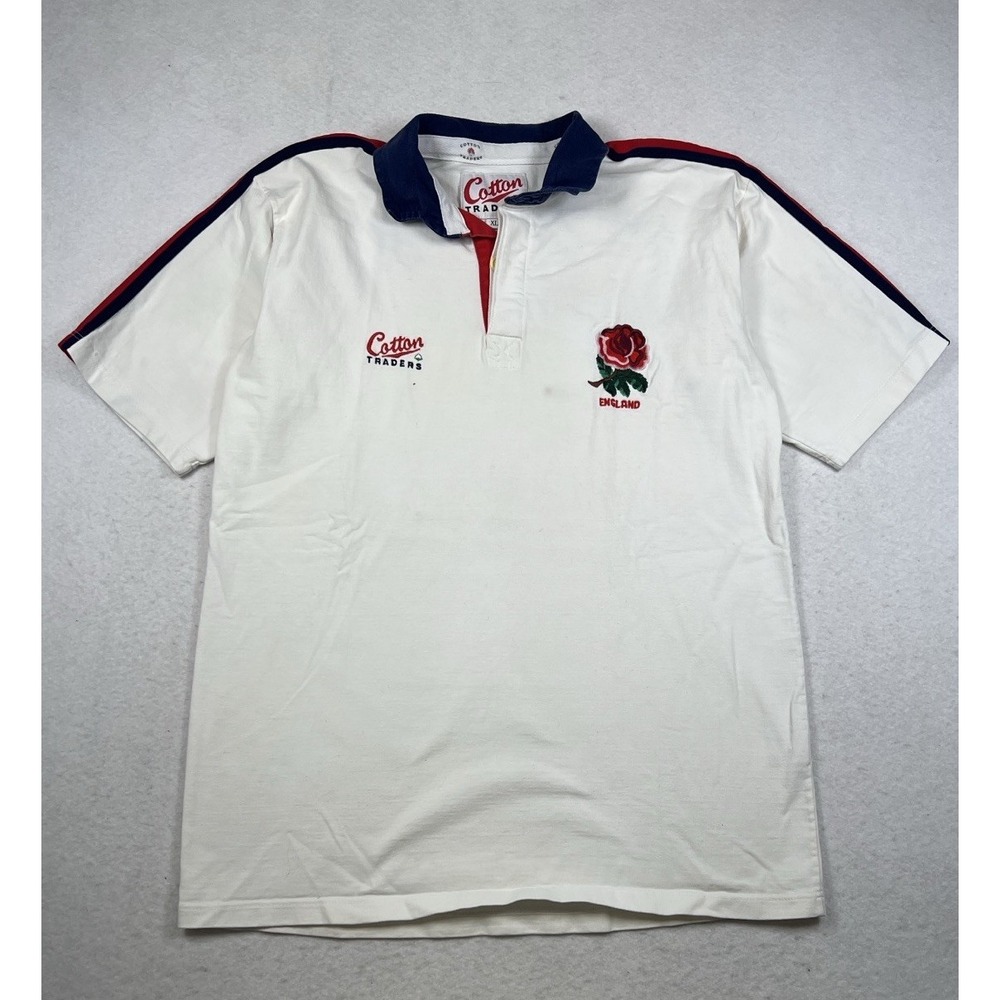 England 1993 1994 Rugby Union Shirt Jersey Cotton‎ Traders Mens Size XL White